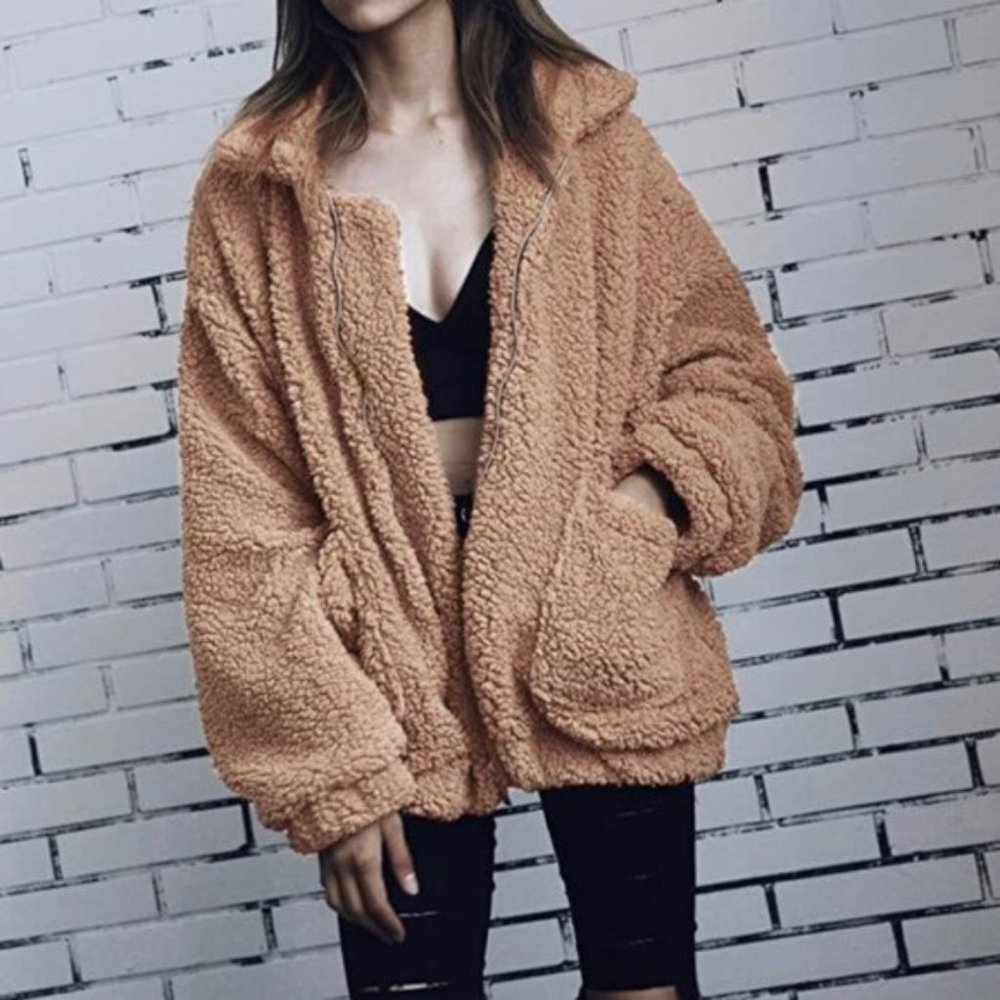 Faux Shearling Shaggy Oversized Coat Jacket